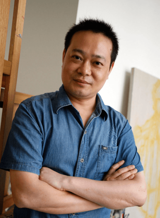 Gu Yue in his studio